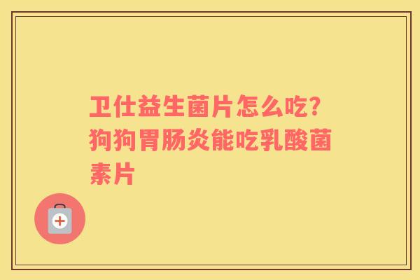 卫仕益生菌片怎么吃？狗狗胃肠炎能吃乳酸菌素片