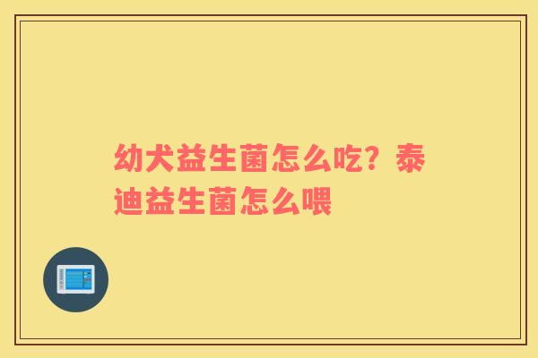 幼犬益生菌怎么吃？泰迪益生菌怎么喂