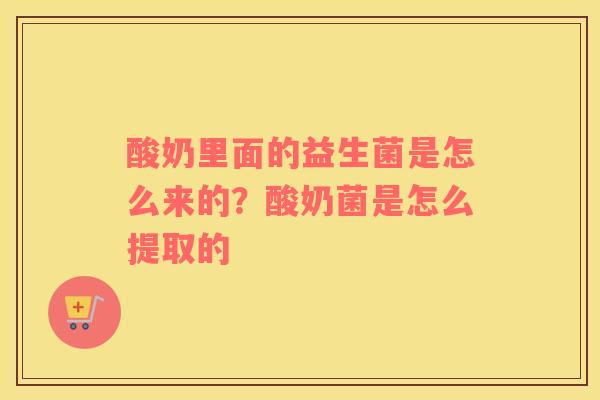 酸奶里面的益生菌是怎么来的？酸奶菌是怎么提取的