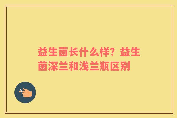 益生菌长什么样？益生菌深兰和浅兰瓶区别