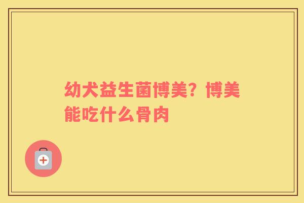 幼犬益生菌博美？博美能吃什么骨肉