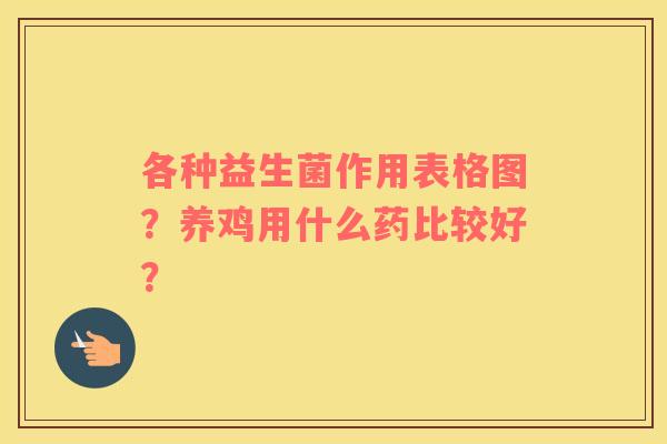 各种益生菌作用表格图?养鸡用什么药比较好? 各种益生菌作用表格图?养鸡用什么药比较好?