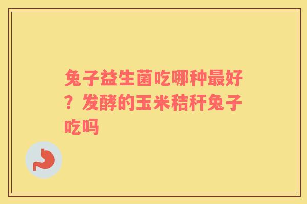 兔子益生菌吃哪种最好？发酵的玉米秸秆兔子吃吗