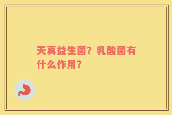 天真益生菌？乳酸菌有什么作用？