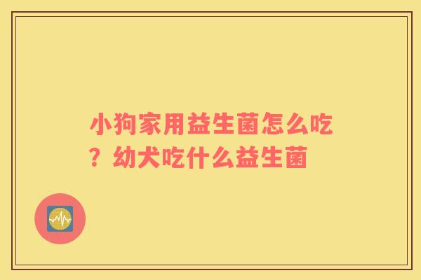 小狗家用益生菌怎么吃？幼犬吃什么益生菌