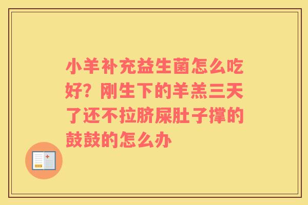 小羊补充益生菌怎么吃好？刚生下的羊羔三天了还不拉脐屎肚子撑的鼓鼓的怎么办