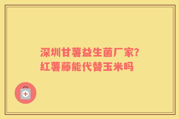 深圳甘薯益生菌厂家？红薯藤能代替玉米吗