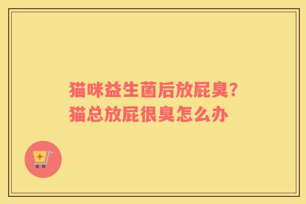 猫咪益生菌后放屁臭？猫总放屁很臭怎么办