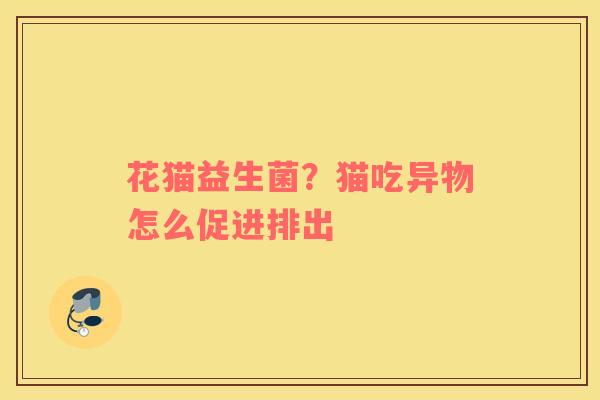 花猫益生菌？猫吃异物怎么促进排出