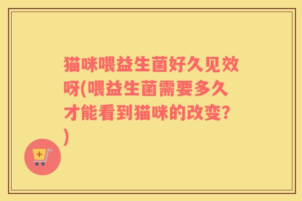猫咪喂益生菌好久见效呀(喂益生菌需要多久才能看到猫咪的改变？)