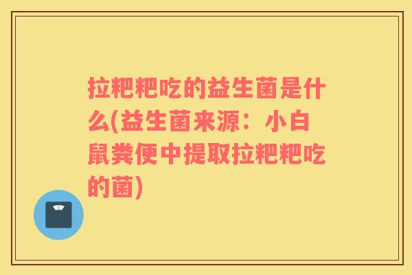 拉粑粑吃的益生菌是什么(益生菌来源：小白鼠粪便中提取拉粑粑吃的菌)