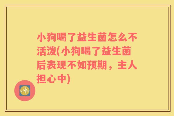 小狗喝了益生菌怎么不活泼(小狗喝了益生菌后表现不如预期，主人担心中)