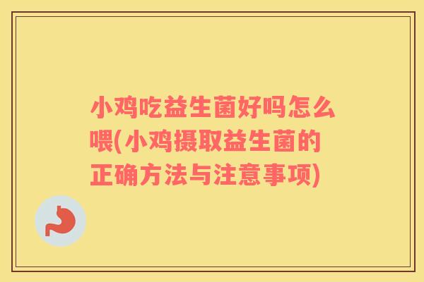 小鸡吃益生菌好吗怎么喂(小鸡摄取益生菌的正确方法与注意事项)