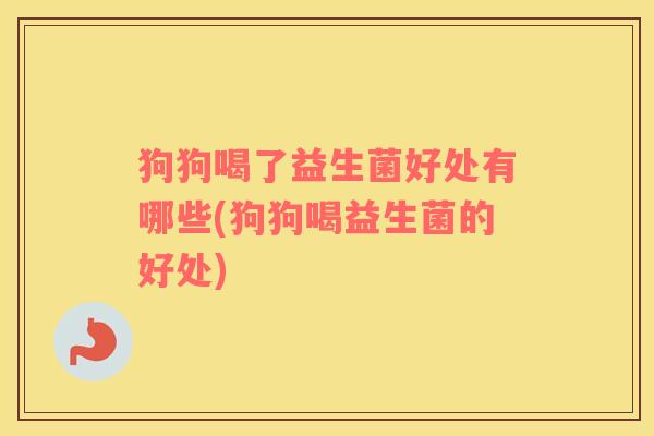狗狗喝了益生菌好处有哪些(狗狗喝益生菌的好处)