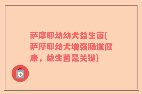 萨摩耶幼幼犬益生菌(萨摩耶幼犬增强肠道健康，益生菌是关键)