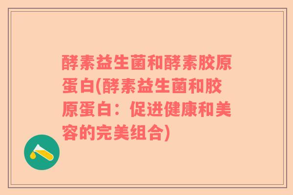 酵素益生菌和酵素胶原蛋白(酵素益生菌和胶原蛋白：促进健康和美容的完美组合)