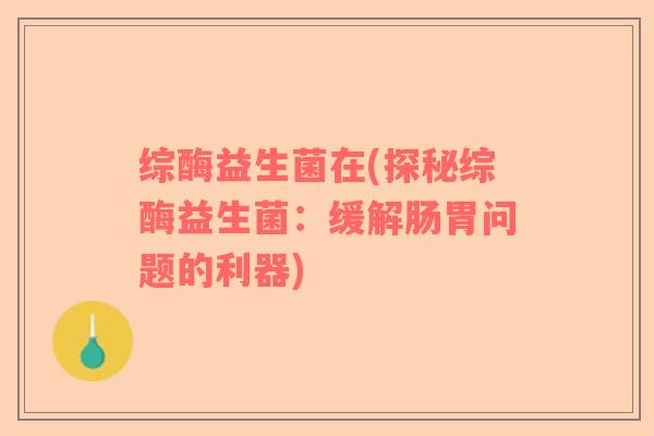 综酶益生菌在(探秘综酶益生菌：缓解肠胃问题的利器)
