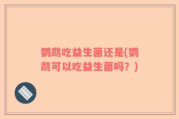 鹦鹉吃益生菌还是(鹦鹉可以吃益生菌吗？)