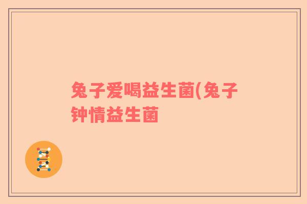 兔子爱喝益生菌(兔子钟情益生菌