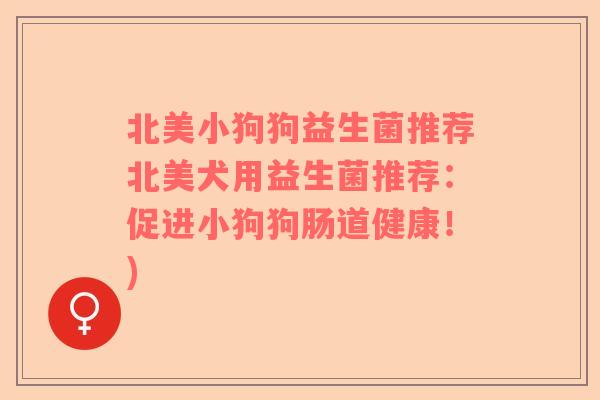 北美小狗狗益生菌推荐北美犬用益生菌推荐：促进小狗狗肠道健康！)