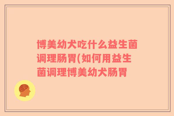 博美幼犬吃什么益生菌调理肠胃(如何用益生菌调理博美幼犬肠胃