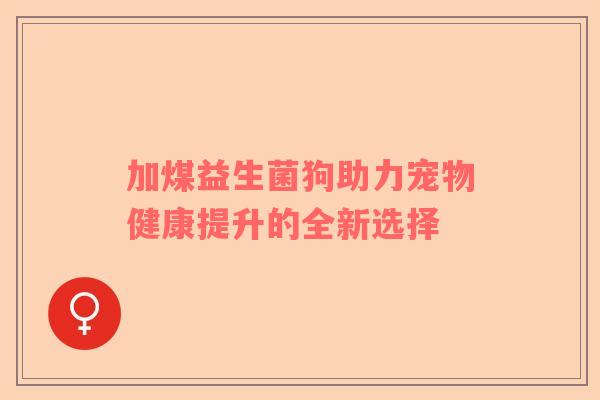 加煤益生菌狗助力宠物健康提升的全新选择