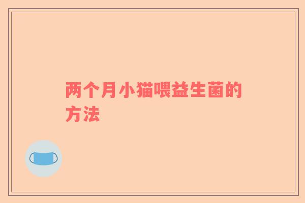两个月小猫喂益生菌的方法
