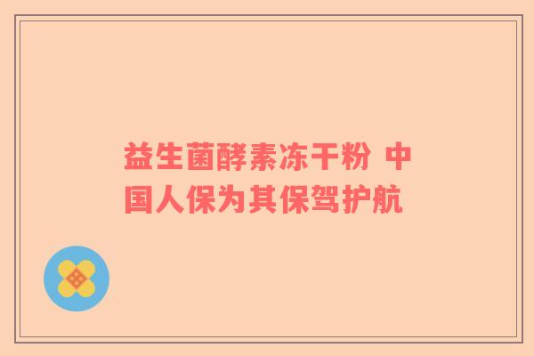 益生菌酵素冻干粉 中国人保为其保驾护航