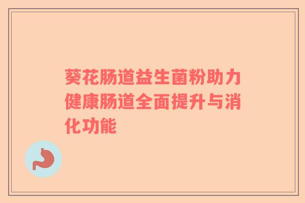 葵花肠道益生菌粉助力健康肠道全面提升与消化功能