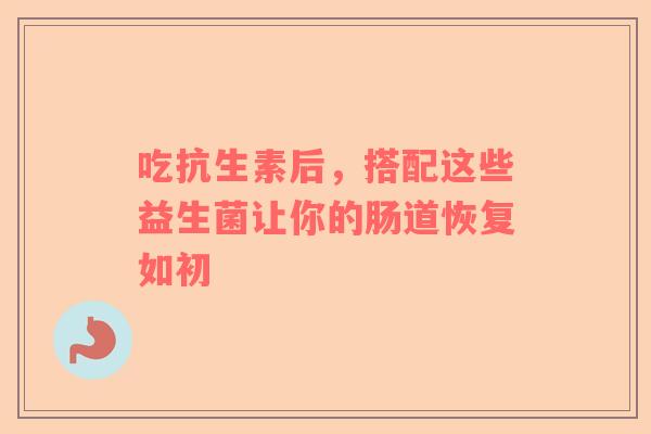 吃抗生素后，搭配这些益生菌让你的肠道恢复如初