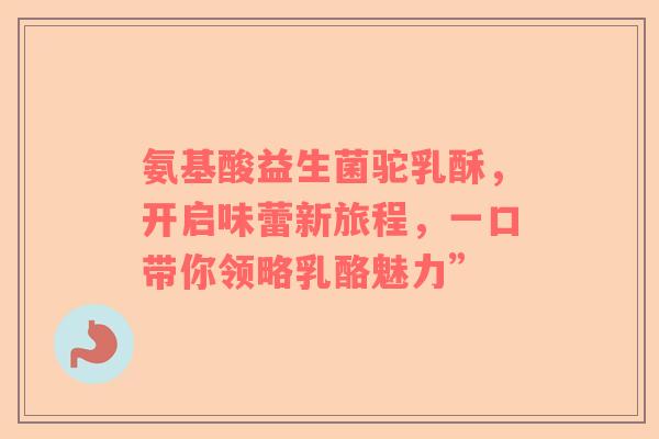 氨基酸益生菌驼乳酥，开启味蕾新旅程，一口带你领略乳酪魅力”
