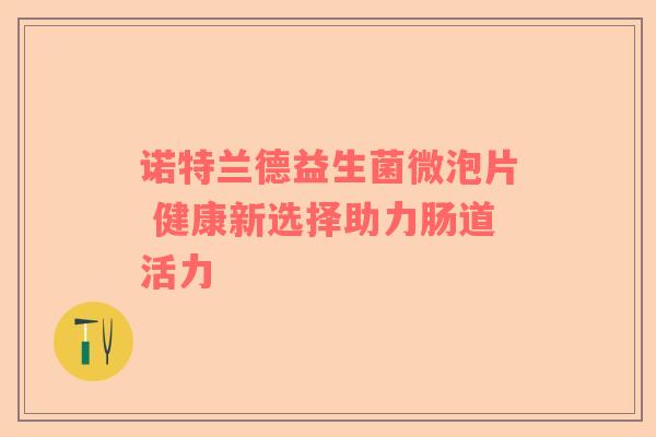 诺特兰德益生菌微泡片 健康新选择助力肠道活力