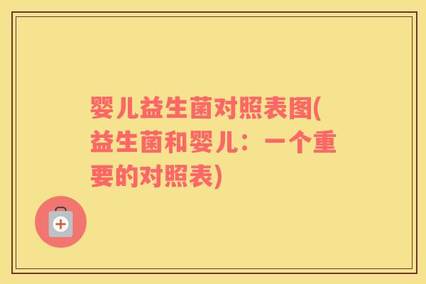 婴儿益生菌对照表图(益生菌和婴儿：一个重要的对照表)