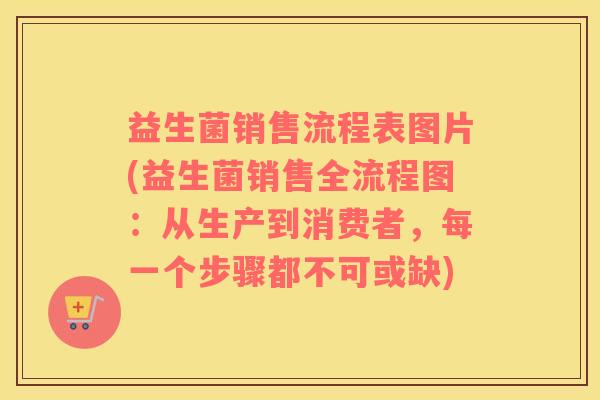 益生菌销售流程表图片(益生菌销售全流程图：从生产到消费者，每一个步骤都不可或缺)