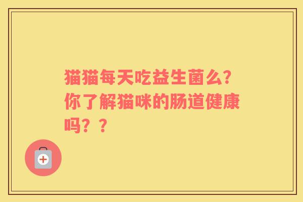 猫猫每天吃益生菌么？你了解猫咪的肠道健康吗？？