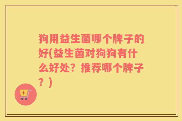狗用益生菌哪个牌子的好(益生菌对狗狗有什么好处？推荐哪个牌子？)