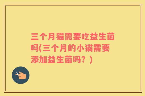 三个月猫需要吃益生菌吗(三个月的小猫需要添加益生菌吗？)