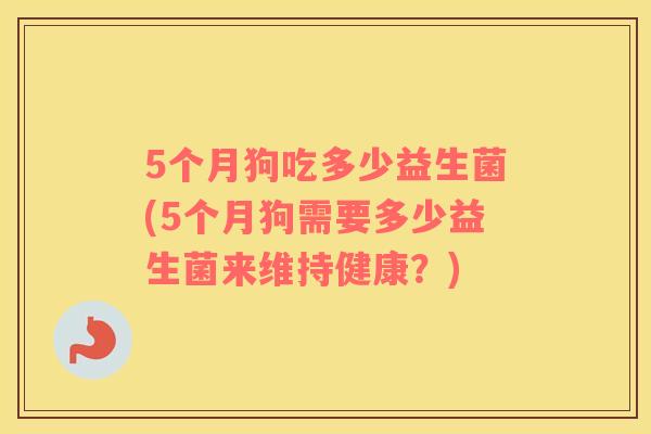 5个月狗吃多少益生菌(5个月狗需要多少益生菌来维持健康？)