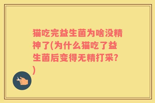 猫吃完益生菌为啥没精神了(为什么猫吃了益生菌后变得无精打采？)