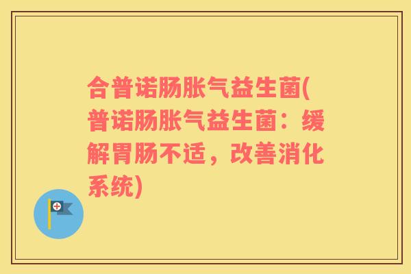 合普诺肠胀气益生菌(普诺肠胀气益生菌：缓解胃肠不适，改善消化系统)