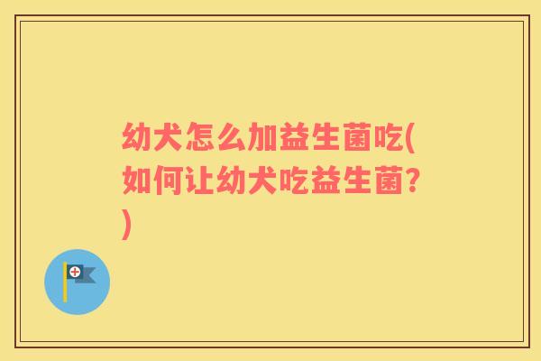 幼犬怎么加益生菌吃(如何让幼犬吃益生菌？)