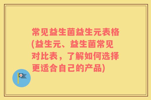 常见益生菌益生元表格(益生元、益生菌常见对比表,了解如何选择更适合自己的产品) 常见益生菌益生元表格(益生元、益生菌常见对比表,了解如何选择更适合自己的产品)