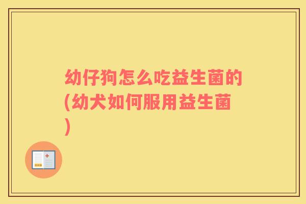 幼仔狗怎么吃益生菌的(幼犬如何服用益生菌)