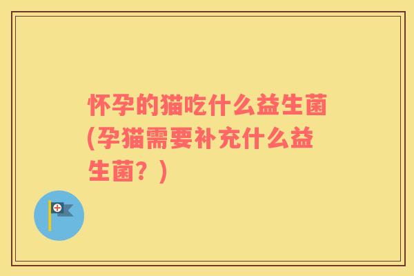 怀孕的猫吃什么益生菌(孕猫需要补充什么益生菌？)