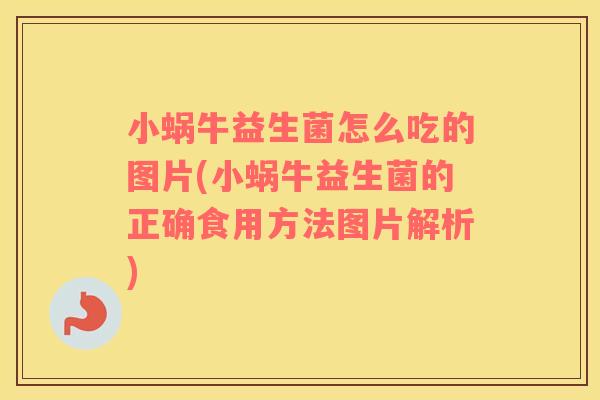 小蜗牛益生菌怎么吃的图片(小蜗牛益生菌的正确食用方法图片解析)