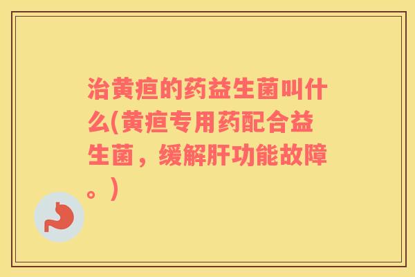 治黄疸的药益生菌叫什么(黄疸专用药配合益生菌，缓解肝功能故障。)