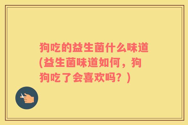 狗吃的益生菌什么味道(益生菌味道如何，狗狗吃了会喜欢吗？)
