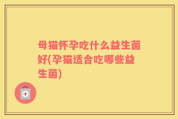 母猫怀孕吃什么益生菌好(孕猫适合吃哪些益生菌)