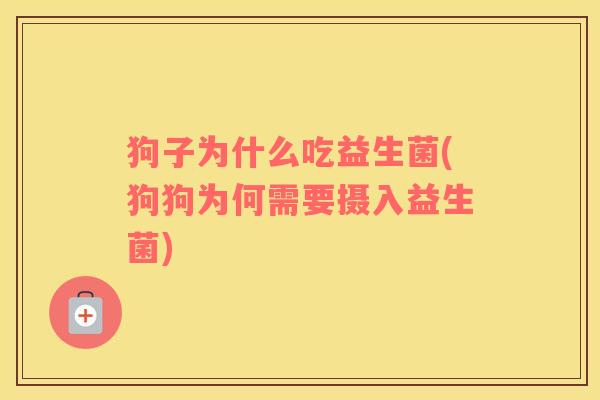 狗子为什么吃益生菌(狗狗为何需要摄入益生菌)