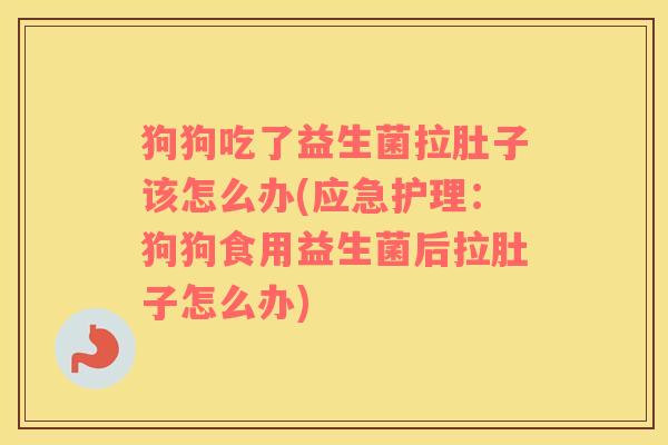 狗狗吃了益生菌拉肚子该怎么办(应急护理：狗狗食用益生菌后拉肚子怎么办)